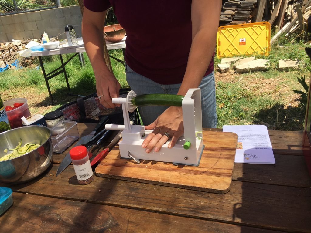 Chef demonstrating a zoodlenator