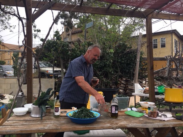 Joe Corso prepares kale salad