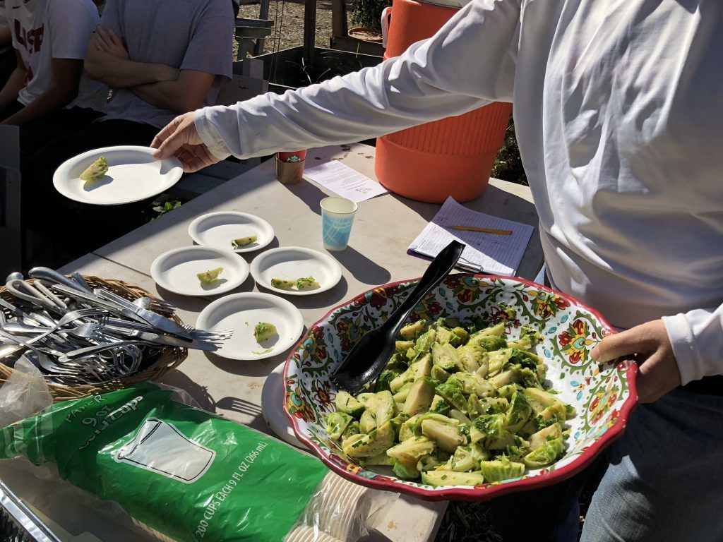 serving Brussels sprouts