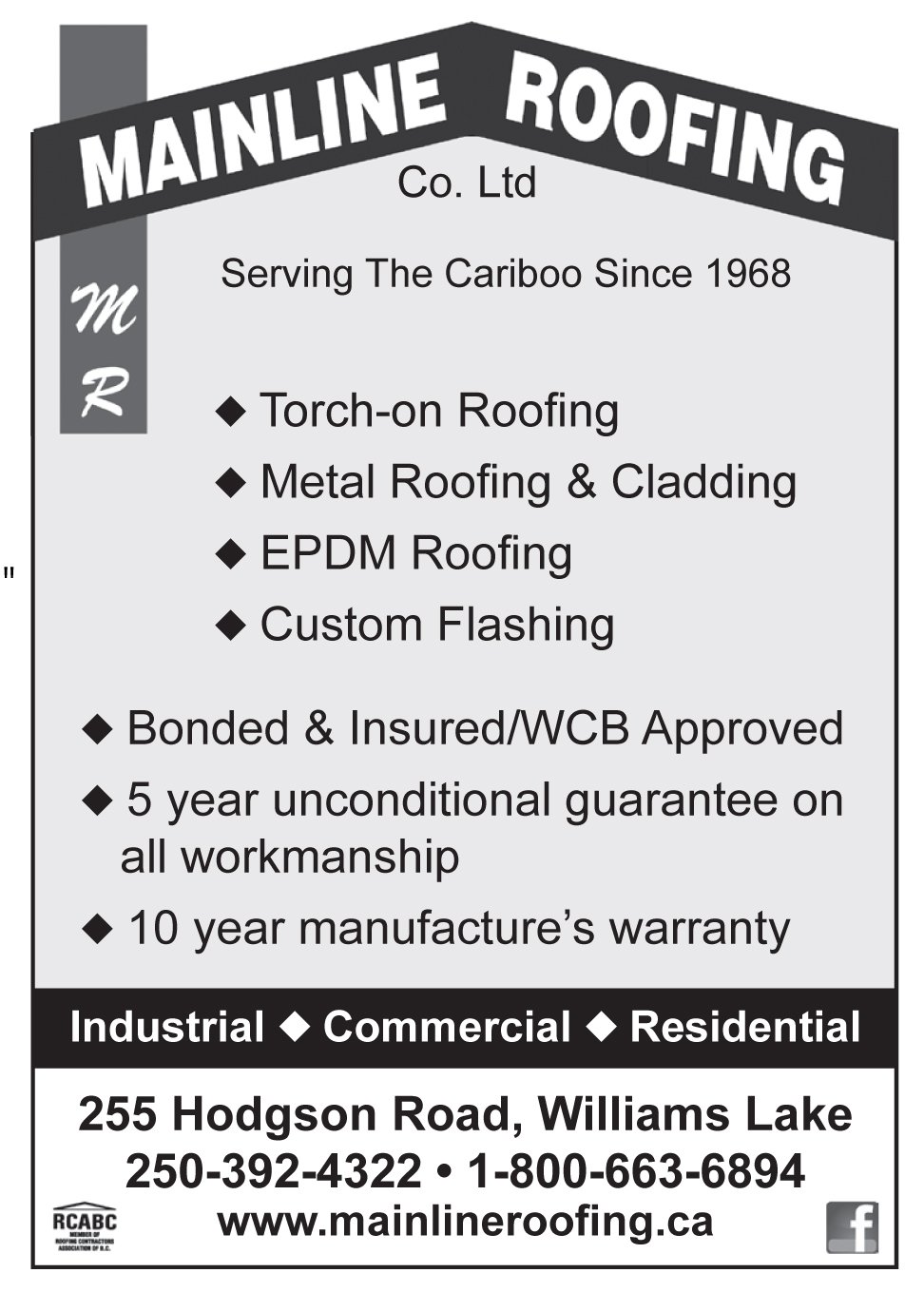 Please take a moment to visit our wonderful sponsors, Mainline Roofing Co.   Click here. 