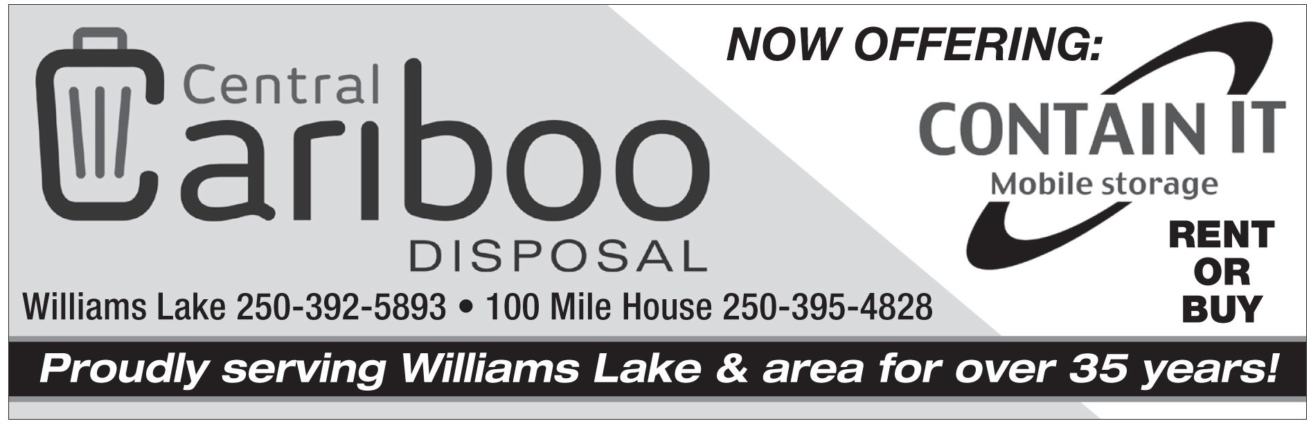 Please take a moment to visit our wonderful sponsors, Central Cariboo Disposal.  Click here. 