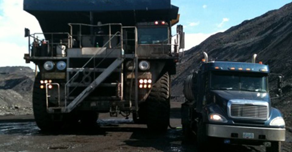 Calcium chloride and ligno sulphonate dust suppression system, Williams Lake, BC.  Call Triple P Sanitation 250-392-4414.