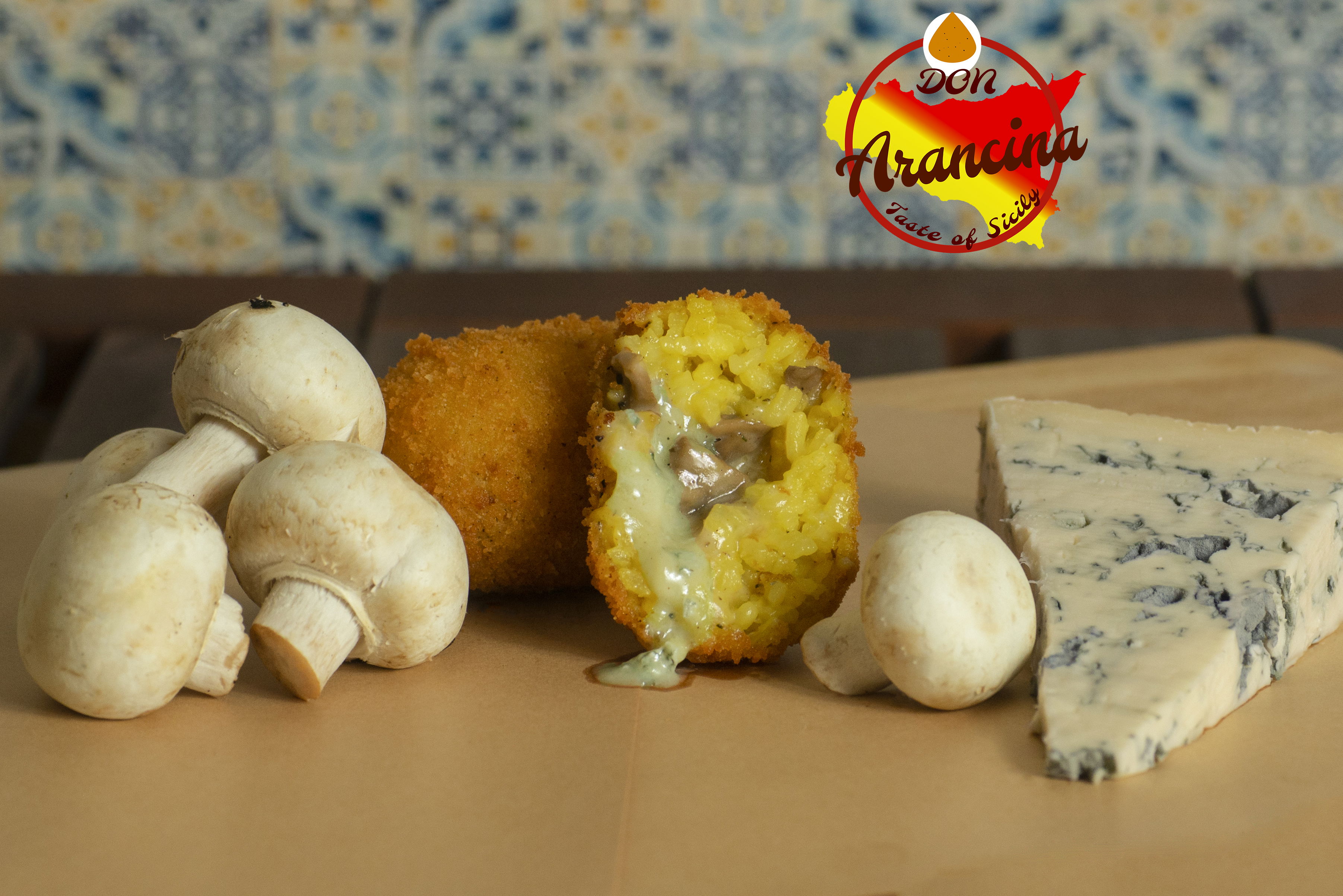 Arancina con funghi & gorgonzola