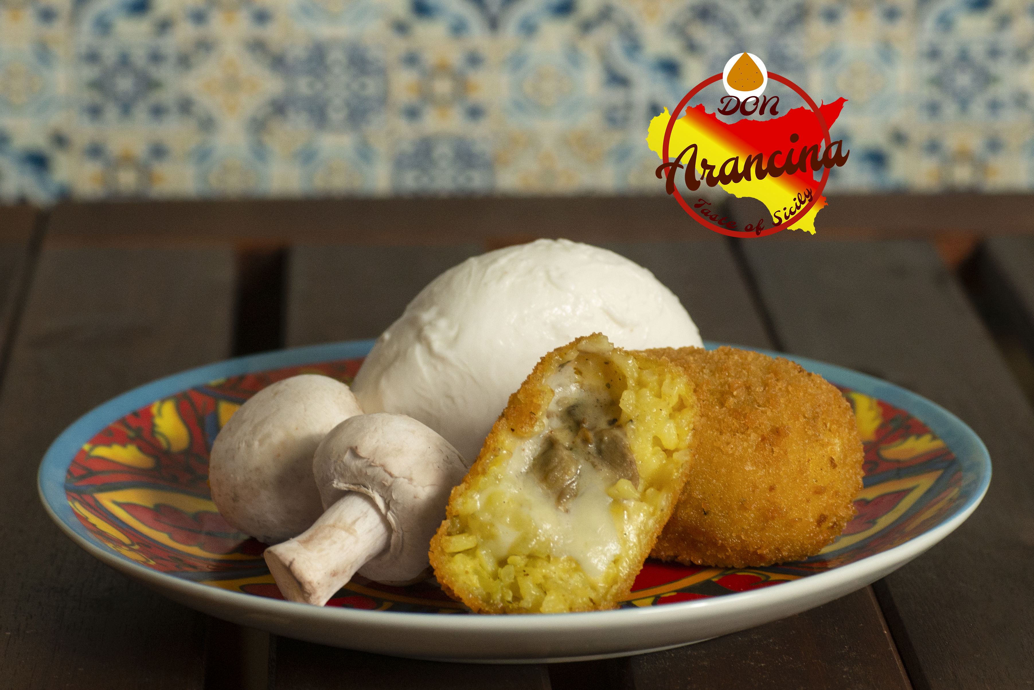 Arancine con funghi & mozzarella