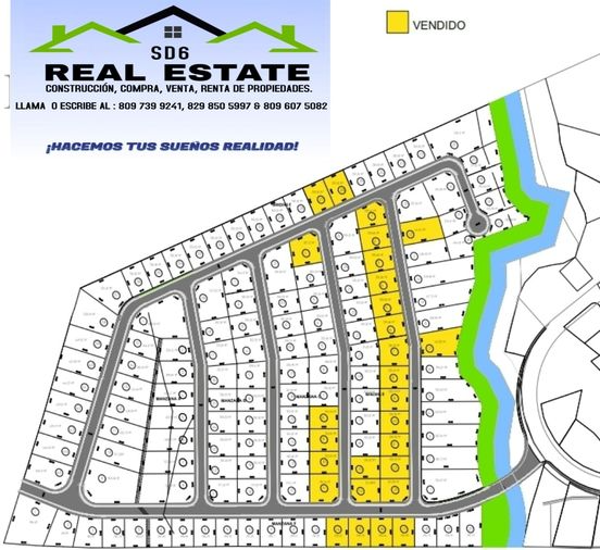 La imagen puede contener: texto que dice "VENDIDO SD6 REAL ESTATE CONSTRUCCIÓN, COMPRA, VENTA, RENTA DE PROPIEDADES. LLAMA ESCRIBE AL 809 739 9241, 829 850 5997 & 809 607 5082 ¡HACEMOS TUS SUENOS REALIDAD!"