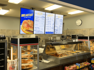 Digital menu boards in a Pump and Pantry convenience store