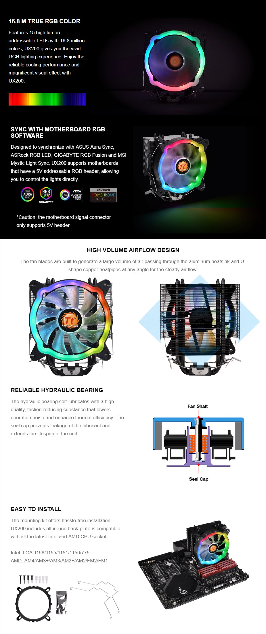 Thermaltake UX200 ARGB CPU Air Cooler - Overview 1