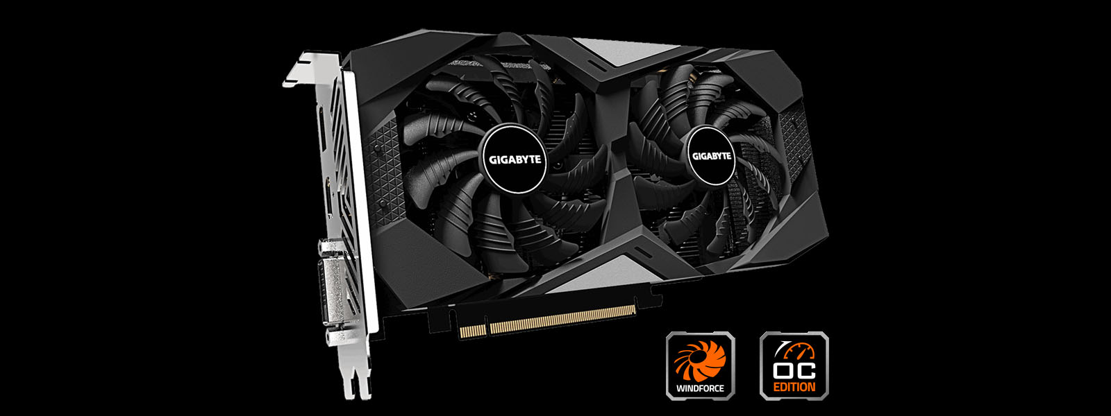 GIGABYTE GeForce GTX 1650 SUPER WINDFORCE OC 4G front look with OC Edition and WINDFORCE logos