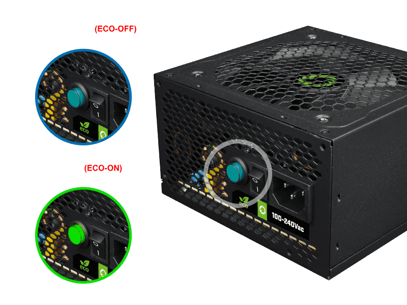 Power Supply 600W with ECO Mode, 80+ Bronze Certified, NON-MODULAR,GAMEMAX  VP-600 