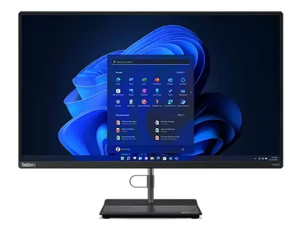 Forward-facing Lenovo ThinkCentre Neo 30a all-in-one desktop PC, showing 27