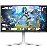 KOORUI GN10 27” Gaming Monitor, WQHD (2560 x 1440), 240HZ, Mini-LED, 95% DCI-P3 99% Adobe RGB 100...