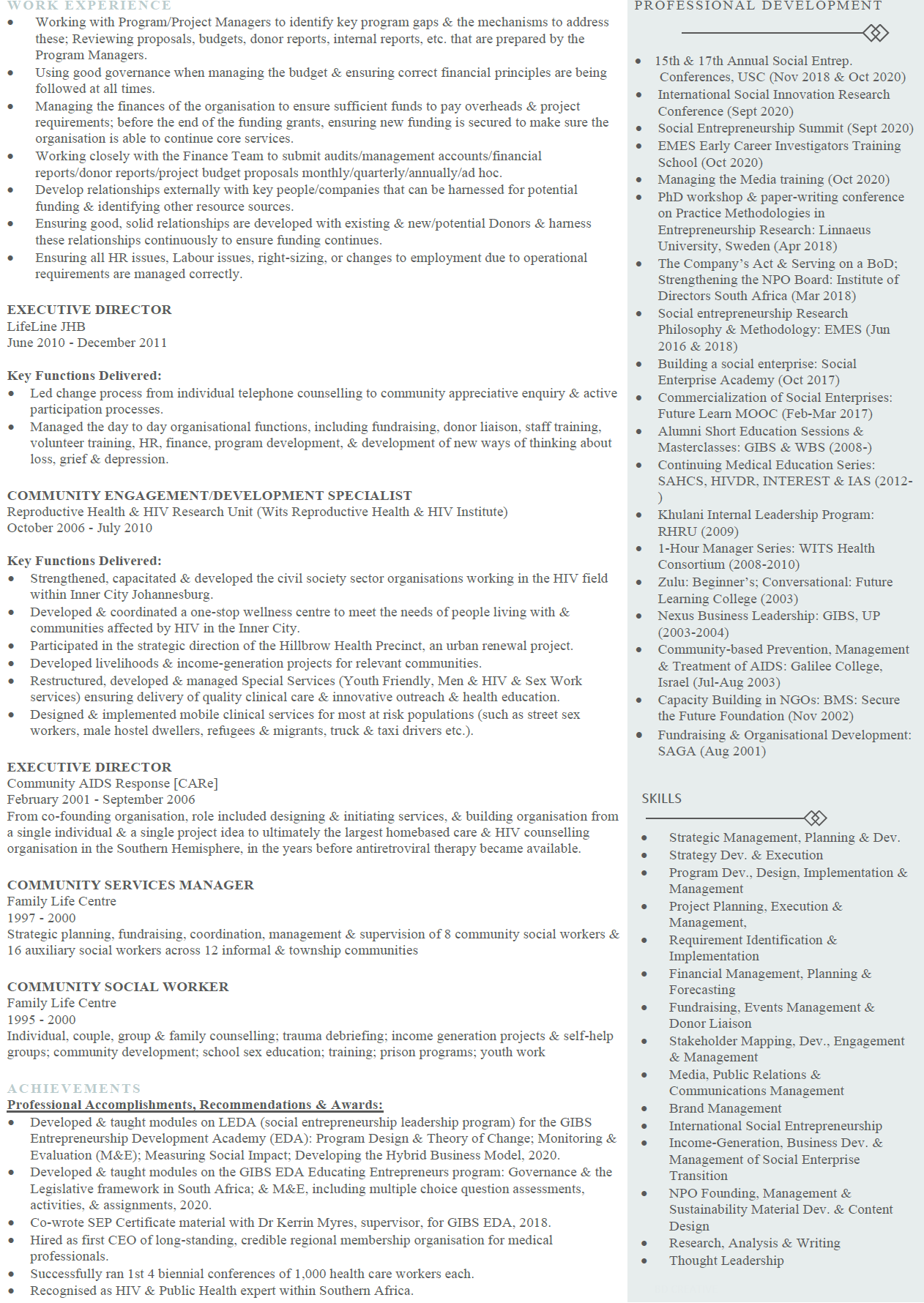 Detailed Curriculum Vitae - Text