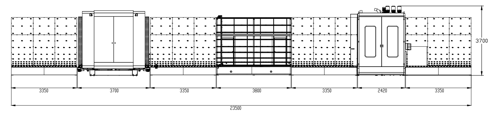 The Layout Diagram of Vertical Insulated Glass Production Line
