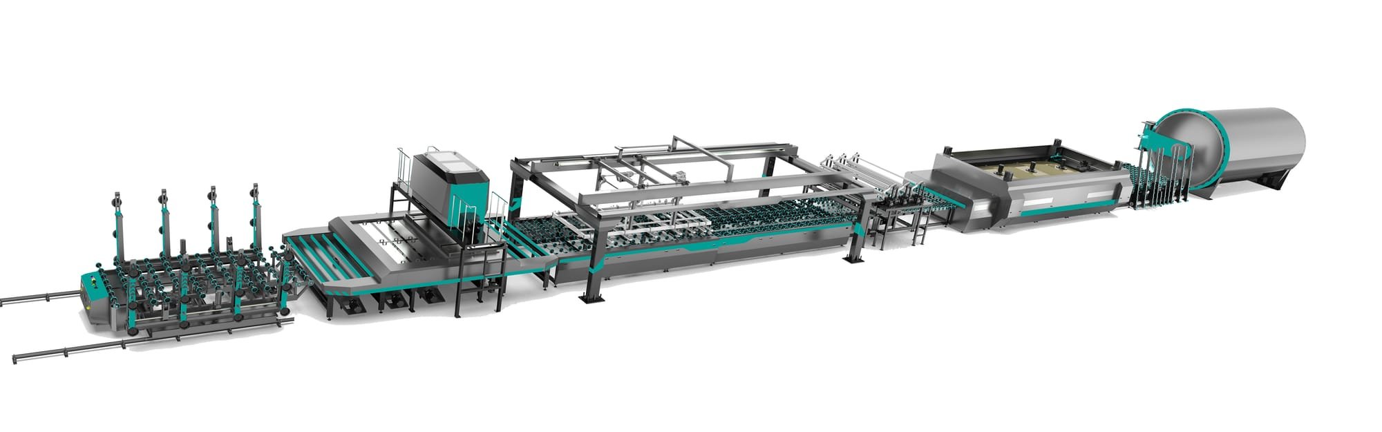 Automatic tempered glass washing and cutting production line