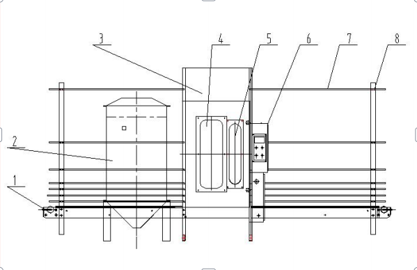 Figure 3 The Equipment Structure of Automatic Vertical Glass Sandblasting Machine