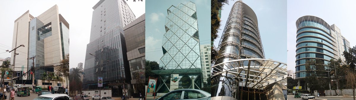The representative glass curtain wall building in Dhaka, Bangladesh 1