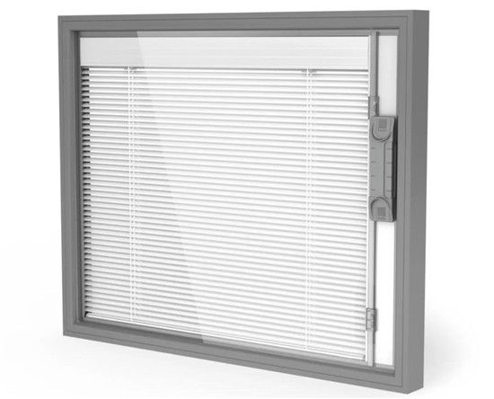 Schematic diagram of hollow glass structure with built-in Venetian blinds