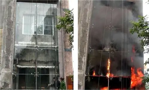The glass curtain wall has poor fire resistance 1