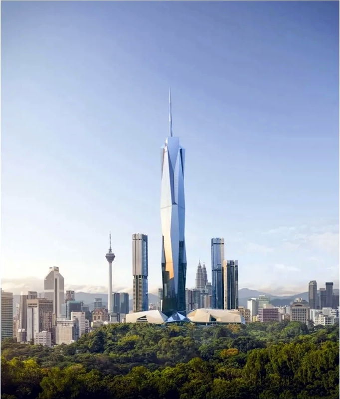 644m glass curtain wall of PNB118 Building in Kuala Lumpur is completed 2 