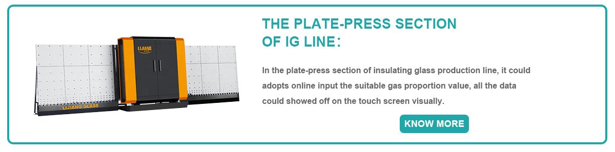 The plate-press section of insulating glass production line 2