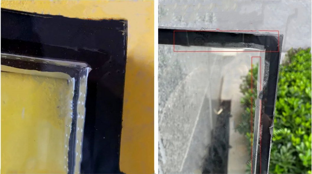 Figure 7 The insulating glass butyl rubber coating is uneven