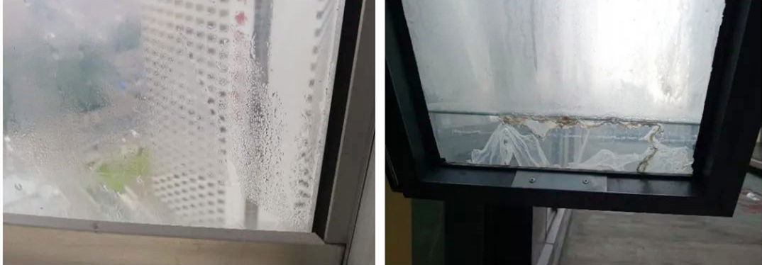 Figure 1 The dew condensation inside the insulating glass 1