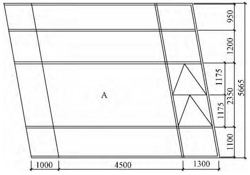 Figure 1 The glass curtain wall specimen grid 