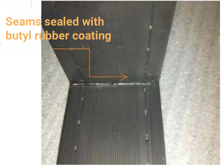 Figure 3 Use butyl rubber to seal the seam