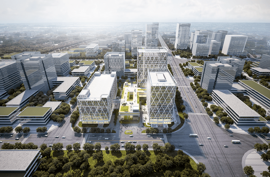 Figure 2 The super large glass curtain wall design in office buildings 1