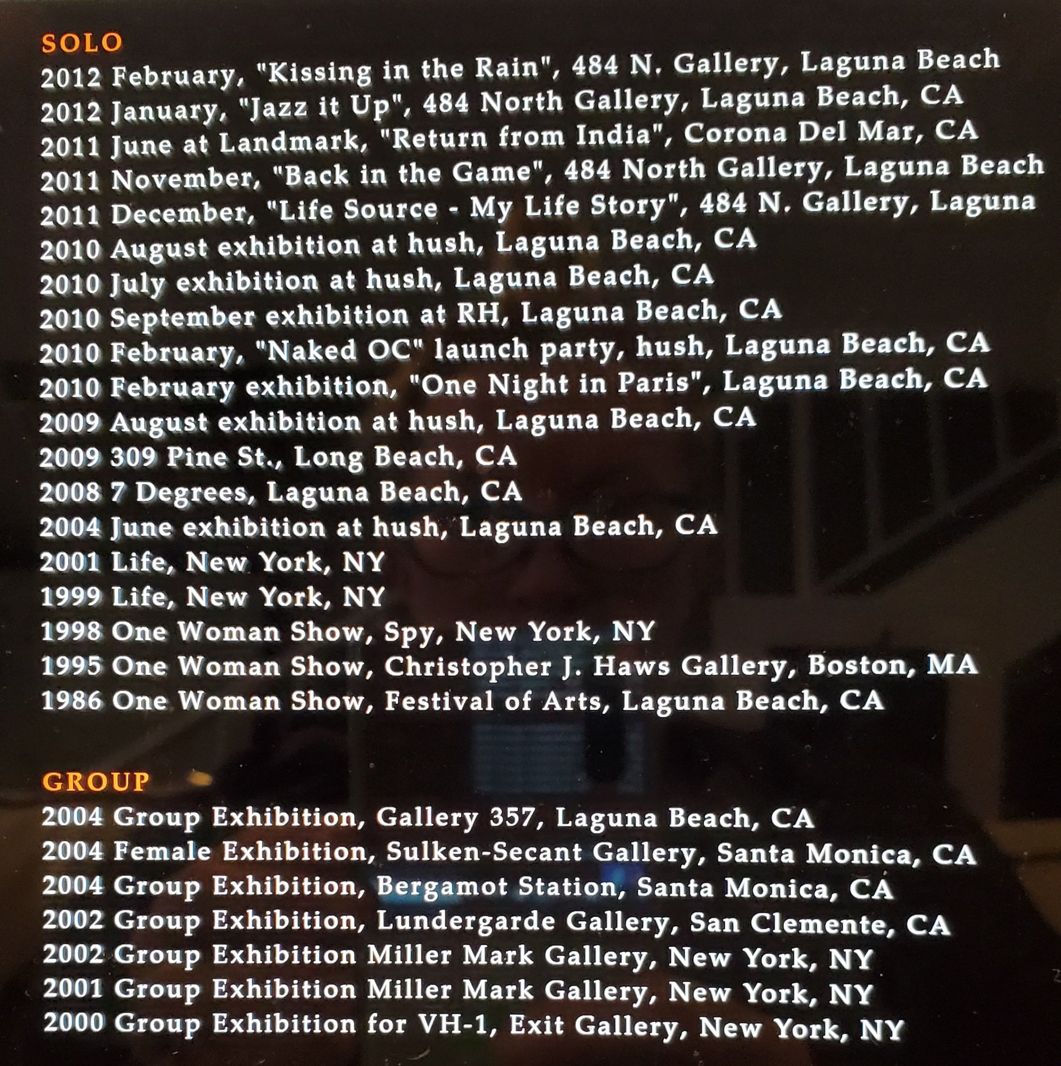 solo and Group Show up to 2012 only