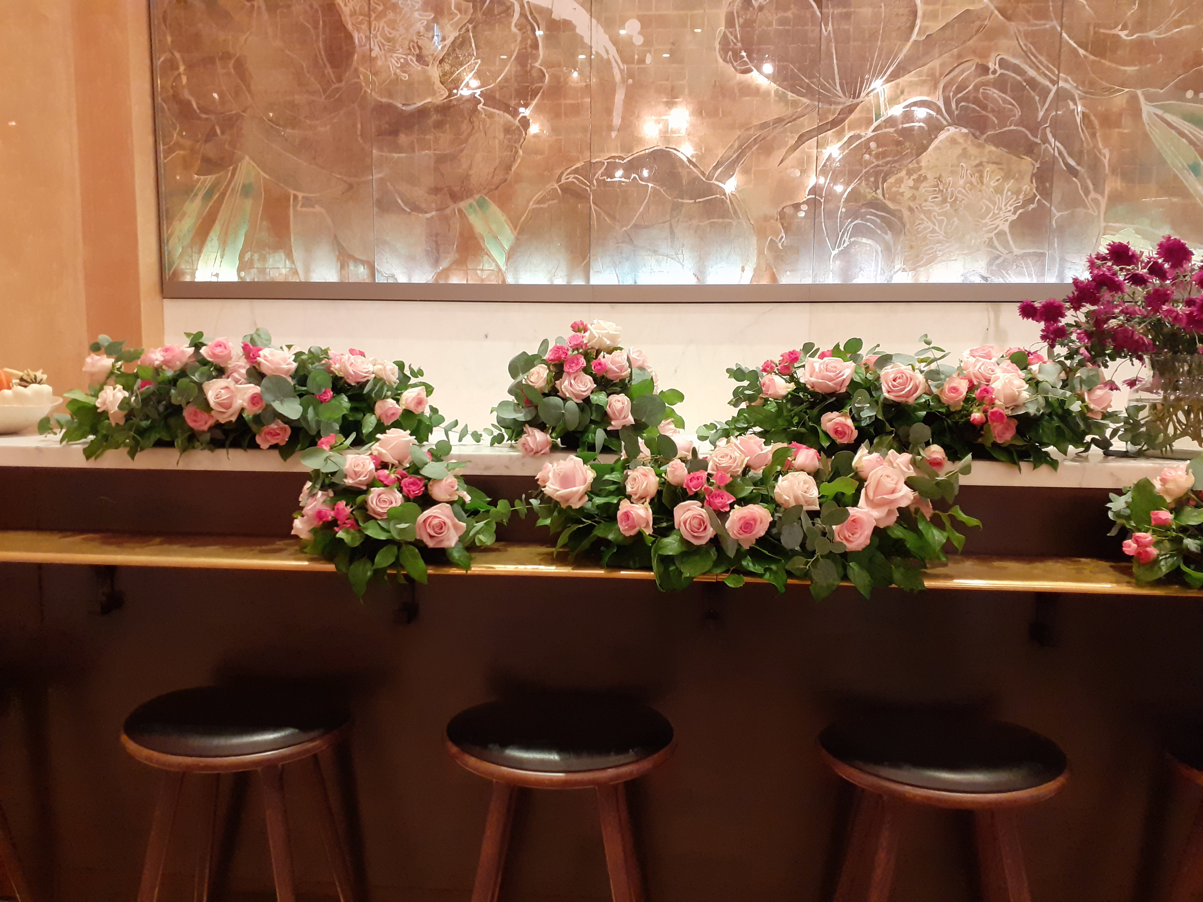 Flower arrangements for new influencers make up range launch at Spring Somerset House