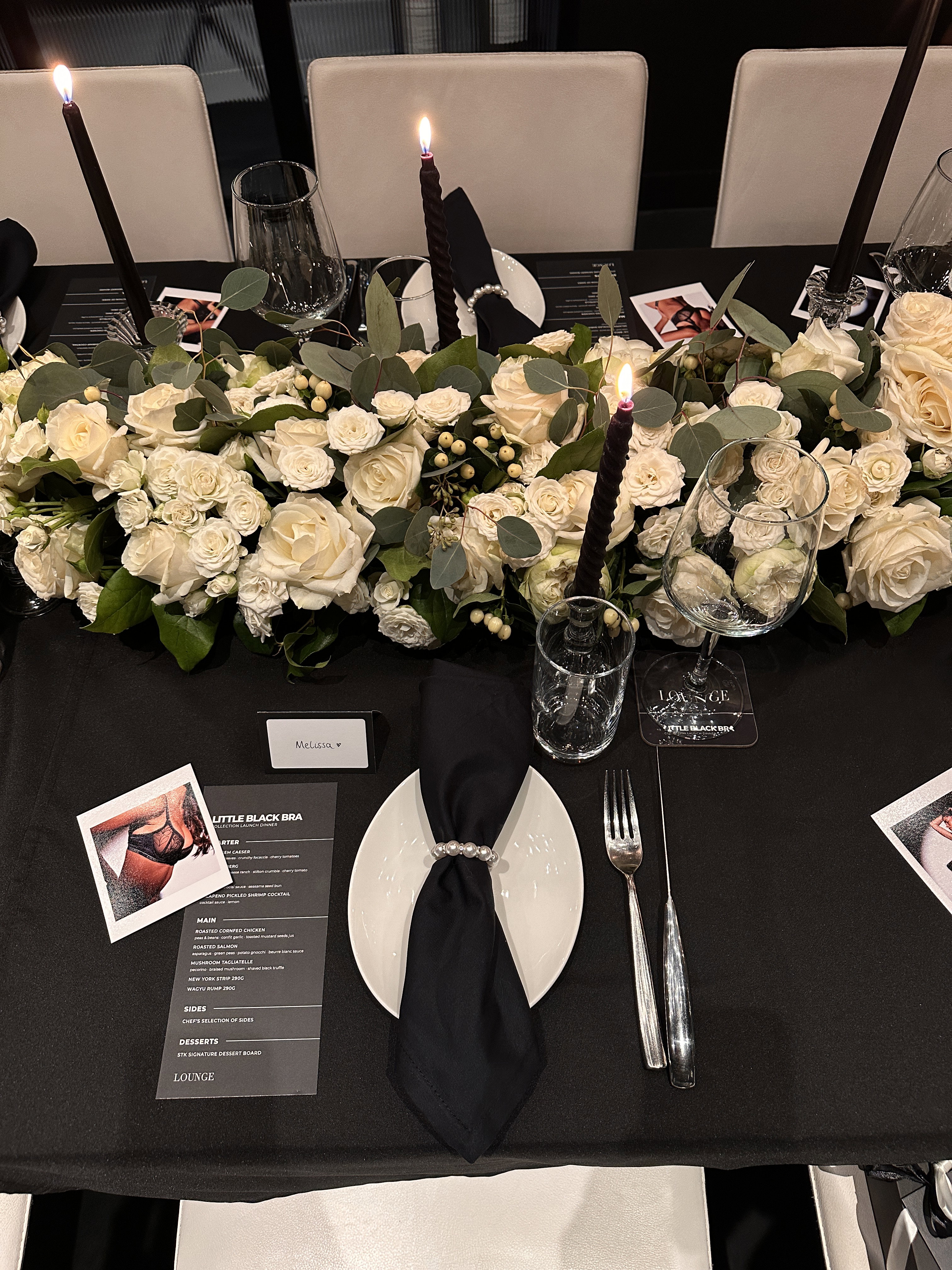 Lounge Underwear Little Black Bra Launch event dinner