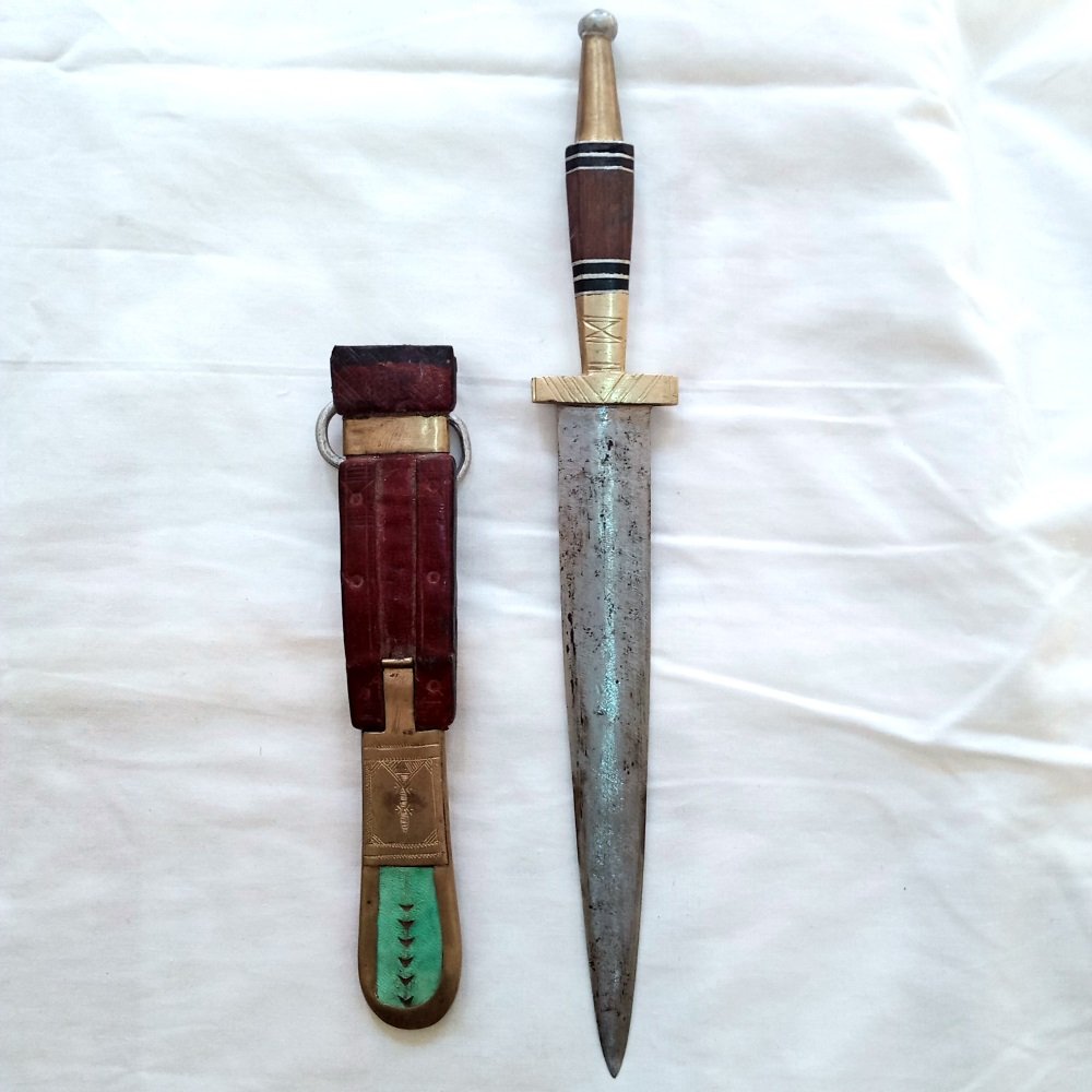 Vintage Moroccan Tuareg Dagger Traditional Handmade Knife 090