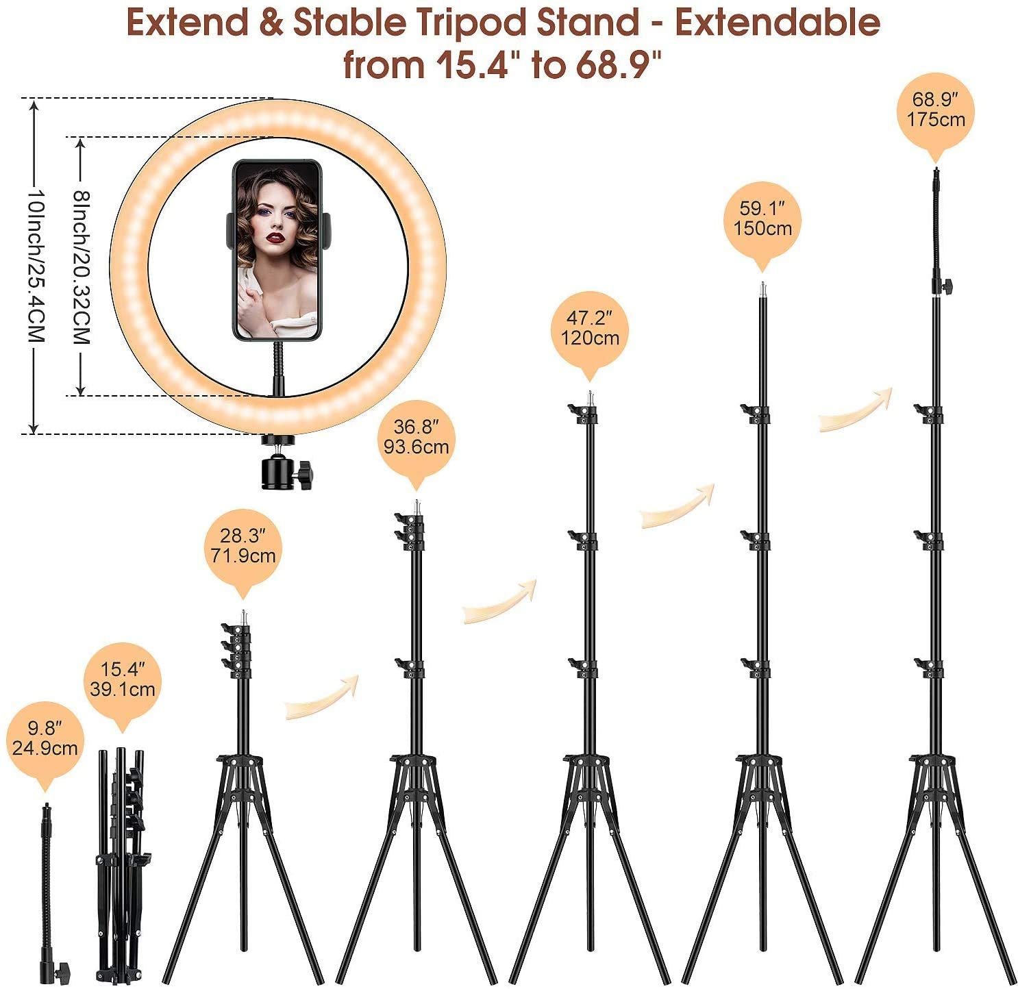 Ring Light with Height Adjustable Tripod Stand Best buy