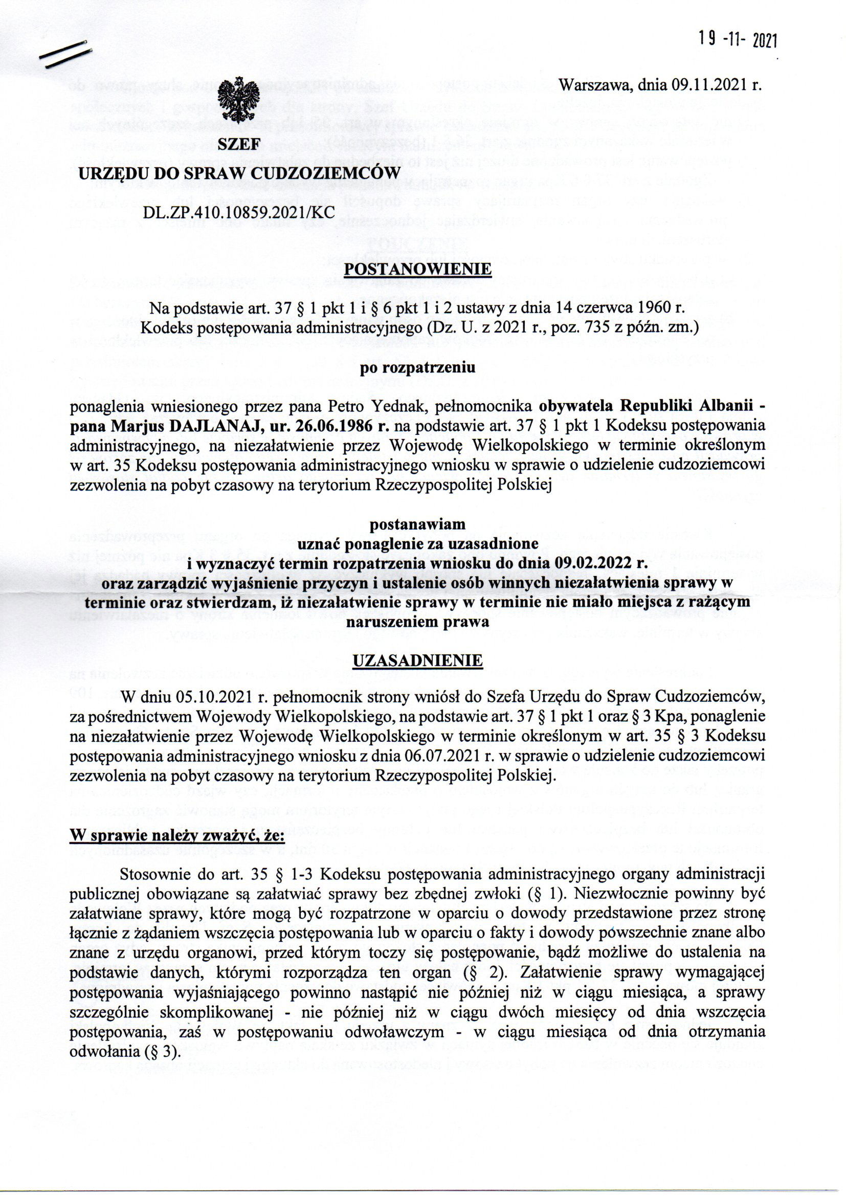 Urząd do Spraw Cudzoziemców – 2