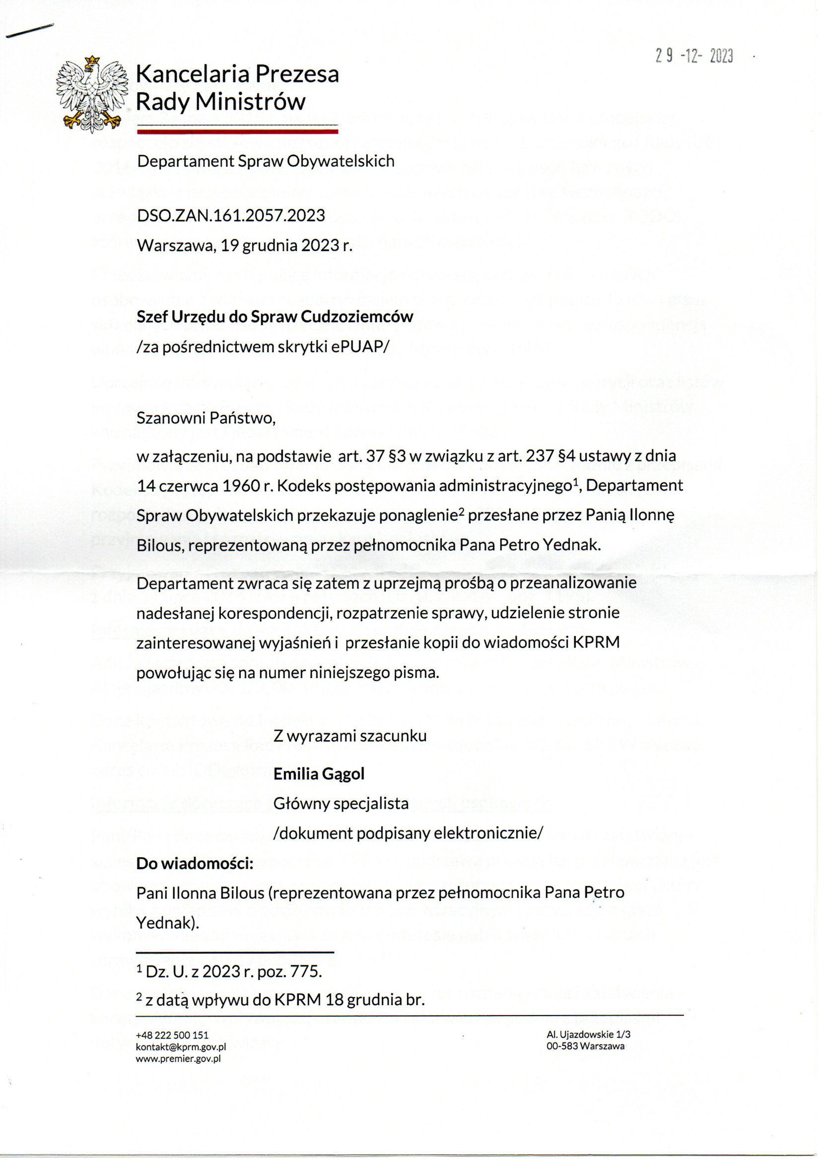 Premier - Kancelaria Prezesa Rady Ministerstwo