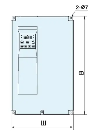 Чертеж: габаритн-присоединительные размеры частотного преобразователя N700V-900HF 90кВт 380-480В