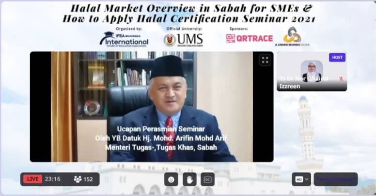 开幕特别嘉宾 (YB Datuk Hj Mohd Arifin Bin Hj Mohd Arif 沙巴特别事务部长）