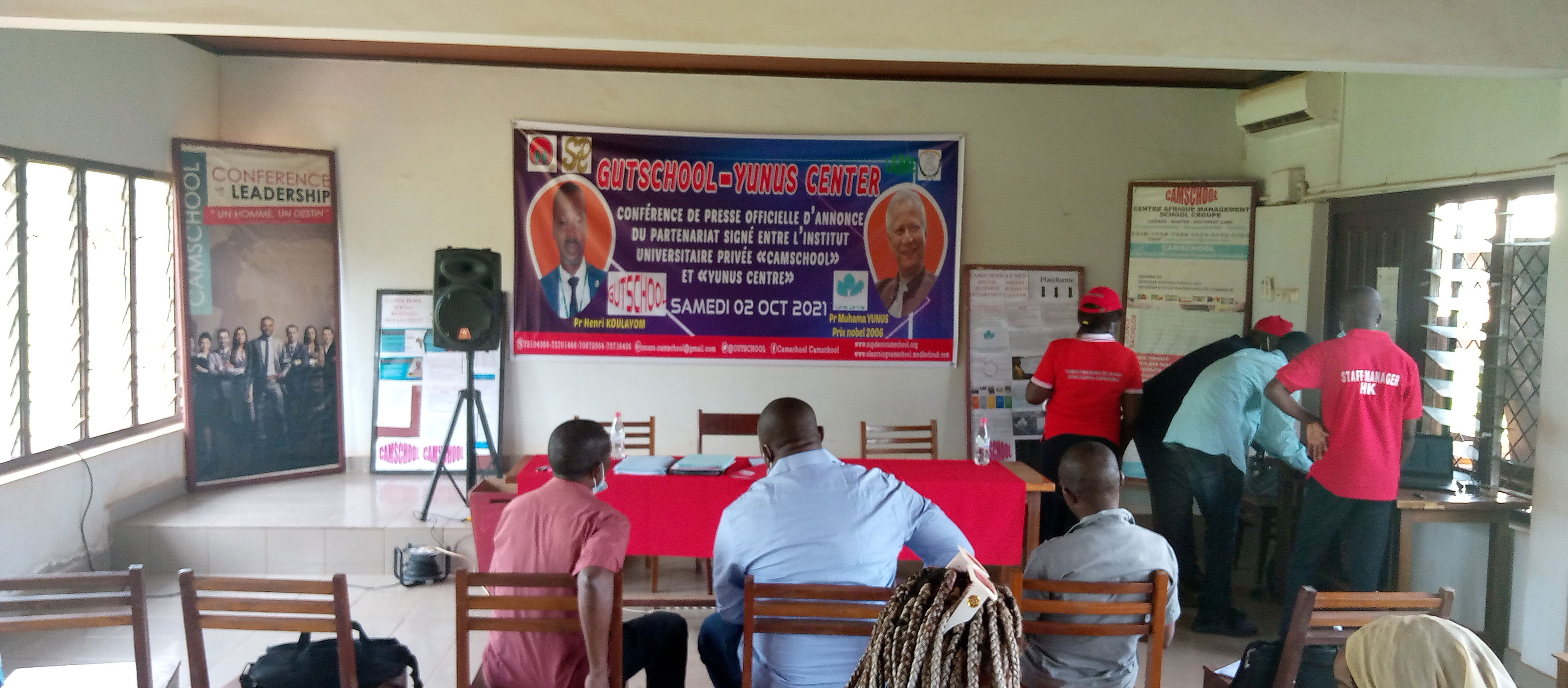 Perskonferensie op Saterdag 02 Oktober 2021 by Camschool oor die vennootskap wat met die Yunus -sentrum onderteken is