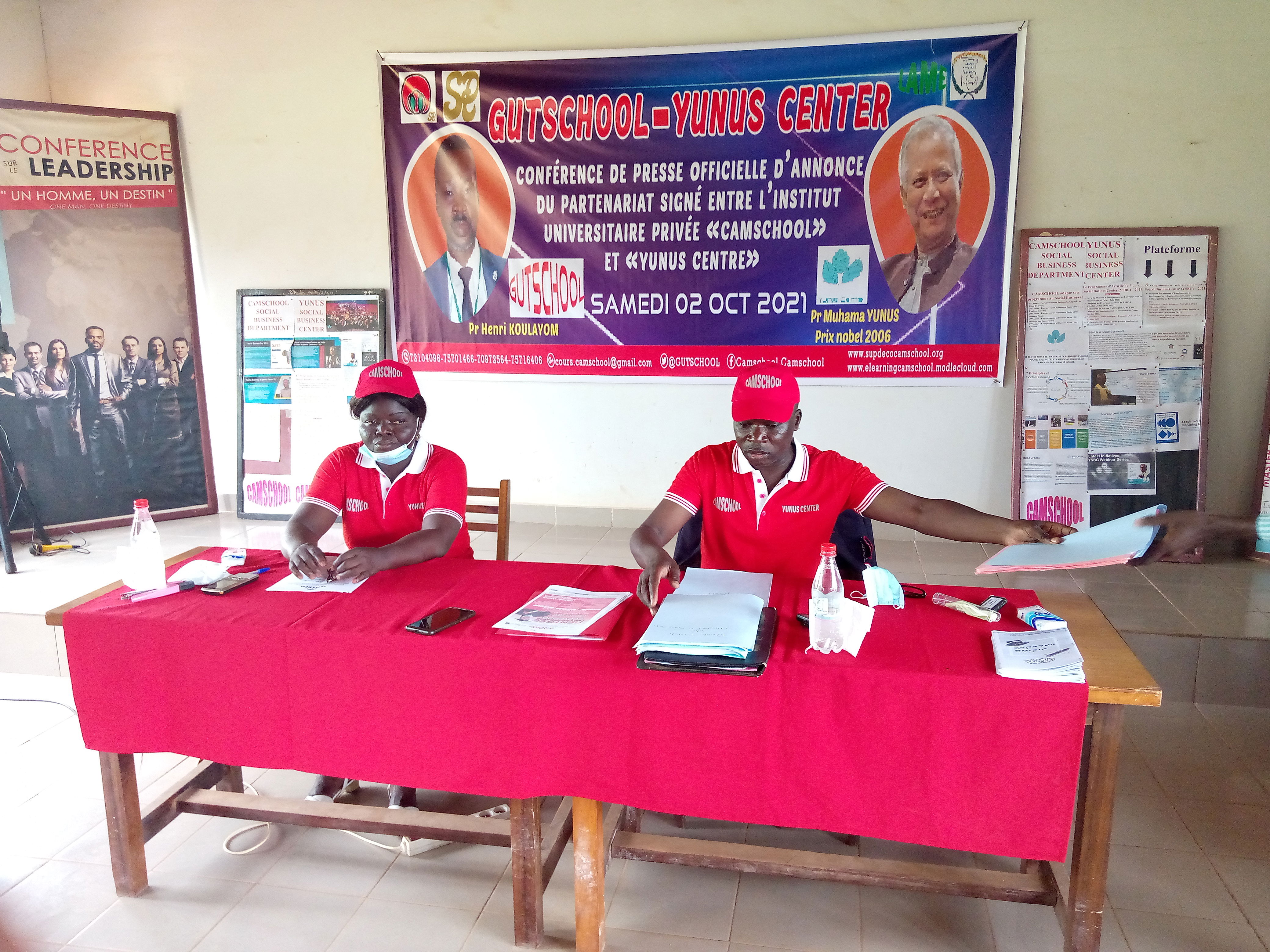 Perskonferensie op Saterdag 02 Oktober 2021 by Camschool oor die vennootskap wat met die Yunus -sentrum onderteken is