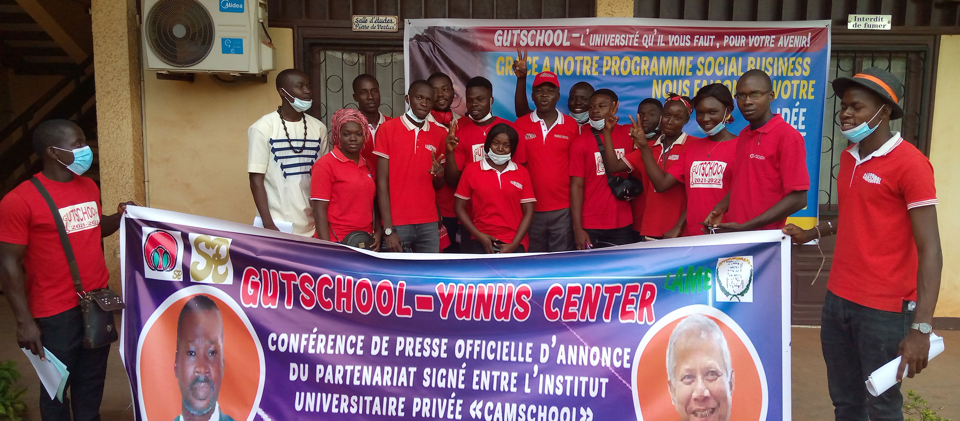 Perskonferensie op Saterdag 02 Oktober 2021 by Camschool oor die vennootskap wat met die Yunus -sentrum onderteken is