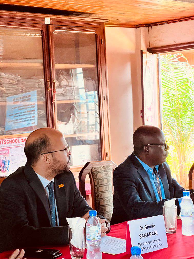 Besoek van die verteenwoordiger van die #unfpaCentralAfricaRepublic Dr Shible SAHABANI vergesel deur die Hoof van Jeugprogramme Dr Alexis NAÏSSEM (26 Mei 2023)