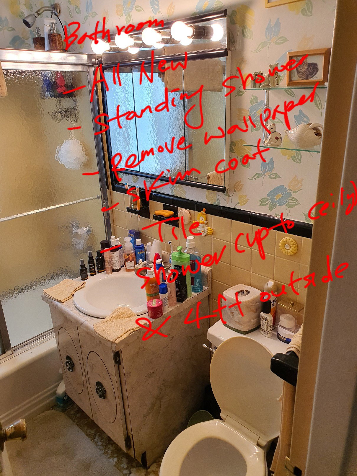 작은 욕실 화장