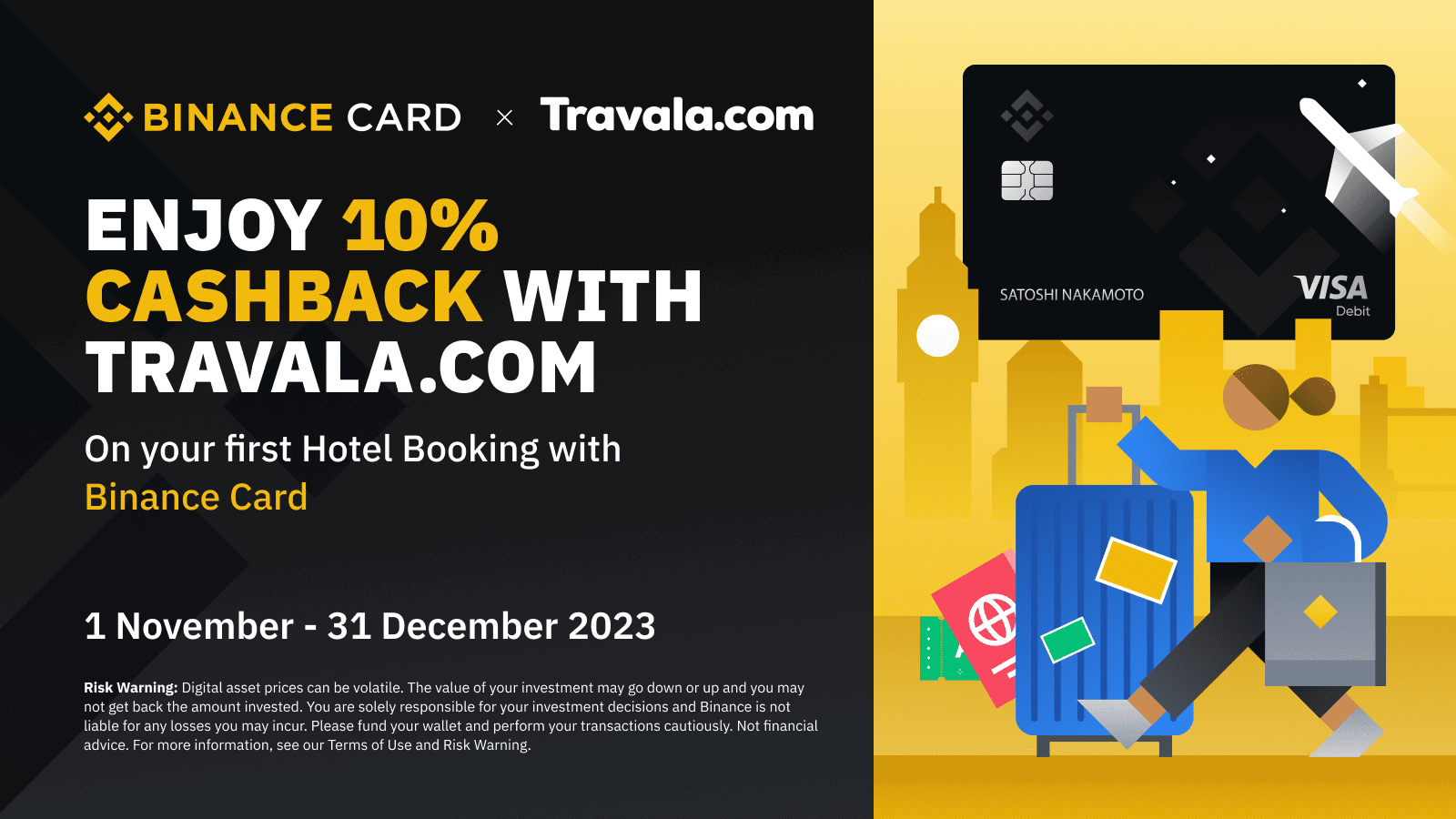 Get 10% Cashback on your first Travala.com hotel booking with Binance Card