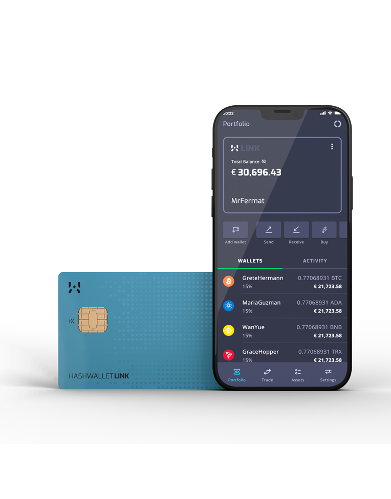 HASHWallet, the most secure crypto hardware wallet by eSignus. HASHWallet is an innovative hardware wallet in the shape of a smart card to safeguard and easily manage all your crypto assets in a completely safe and secure environment. HASHWallet will store your keys offline, and nobody can access them externally. HASHWallet is the fusion of a soft wallet (its capability to use it as software) and a cold wallet because your keys are stored offline, and nobody can hack it externally. HASHWallet LINK, a hardware wallet card for your everyday use. Bitcoin, Ethereum, NFTs, and the whole range of Web3 opportunities are at your fingertips, easily and securely.