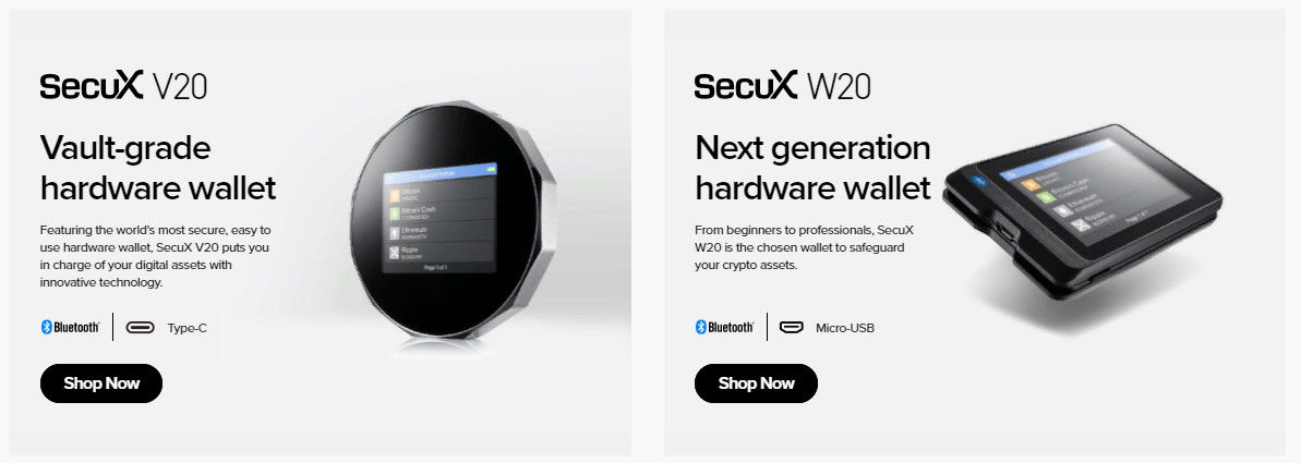 SecuX Hardware Wallet. Best Cross-Platform. SecuX hardware wallets safeguard your crypto assets and transactions with the highest security standards. Supports Bitcoin, Ethereum, Dogecoin, Ripple, Tron, Stellar, Bitcoin Cash, Dash, Litecoin, Digibyte, all ERC-20 tokens, top TRC-10 and TRC-20 tokens and many more