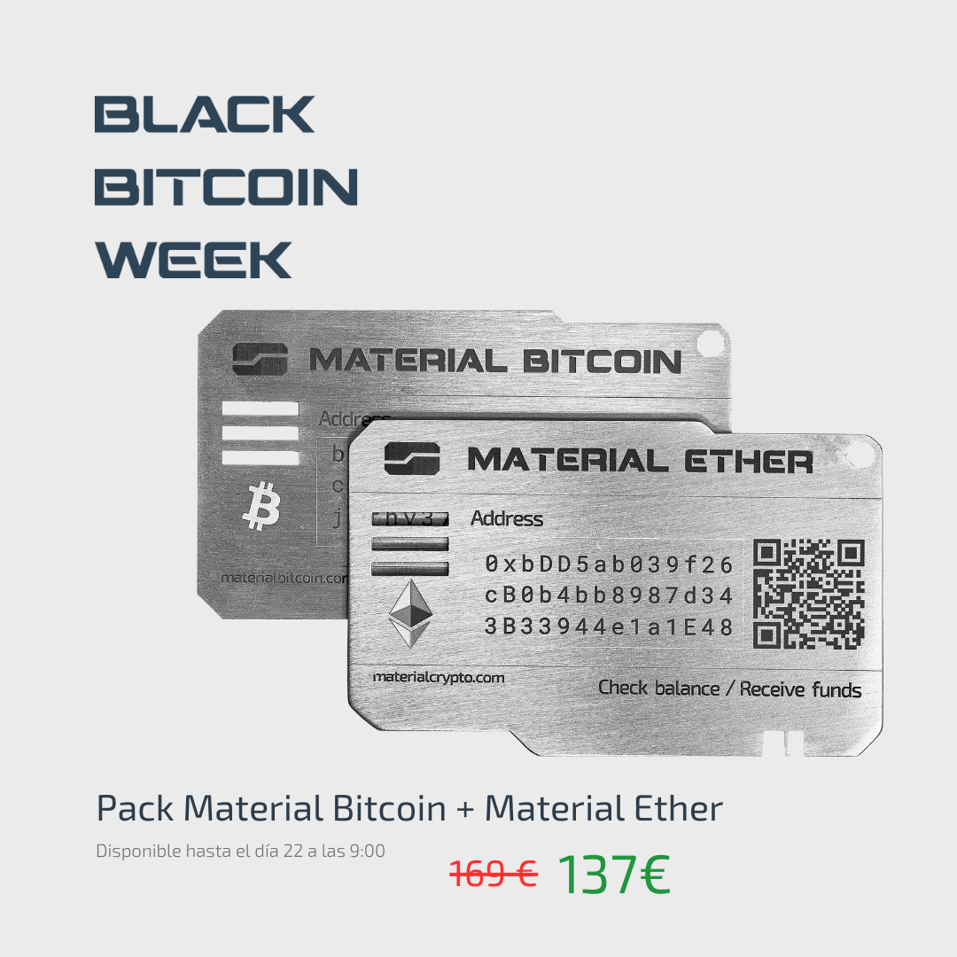 Visit our store and now buy a set of Material Bitcoin and Ether with a discount of more than 18%.
