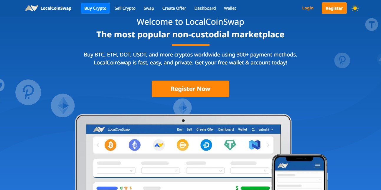 Buy Bitcoin, Ethereum instantly on LocalCoinSwap. Buy BTC, ETH, DOT, USDT and other cryptocurrencies around the world using more than 300 payment methods. LocalCoinSwap is fast, easy, and confidential. Get your free wallet and account today!