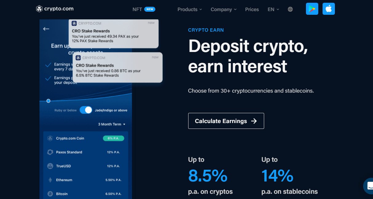 Crypto.com - Grow your portfolio by earning up to 14% interest on your crypto assets