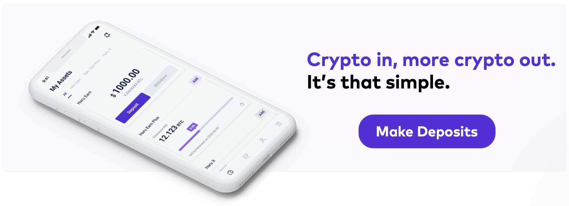 Haru - Keep Your Crypto Asset Smart. Earn up to 16% on BTC, ETH, and USDT. Flexible lockup with daily earnings.